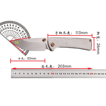 MASALONG 2026 D2 Steel Titanium Handle EDC Folding Utility Tool - Sandblasted KNI-FD-011