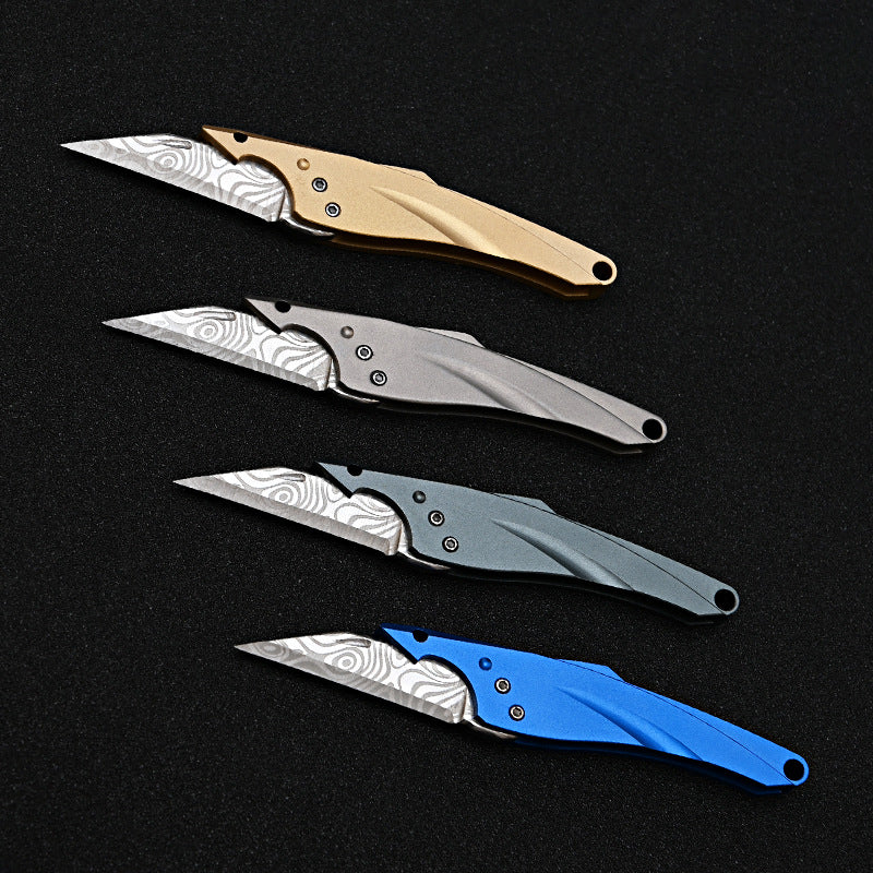 MASALONG MA-TY-070 Cuchillo Blue Fin original, mini cuchillo afilado con llavero, cuchillo portátil para abrir cajas exprés sin embalaje, cuchillo portátil de autodefensa para frutas