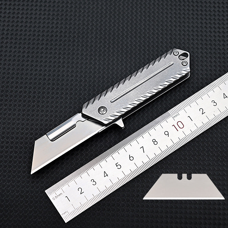 MASALONG MA-TY-032 Stainless steel heavy-duty art knife, quick opening paper knife, trapezoidal blade, replaceable unboxing knife, carpet wallpaper knife