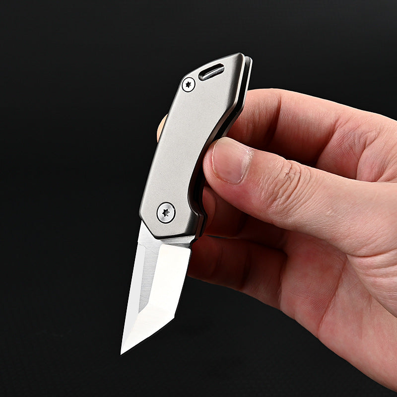 MASALONG MA-TY-054 Cuchillo plegable de aleación de titanio, cuchillo para exteriores afilado y portátil, abridor de botellas multifuncional de autodefensa, llavero portátil, cuchillo de desempaquetado