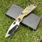 MASALONG D2 Steel Folding Knife - Anodized Titanium Handle EDC Tool KNI-FD-004
