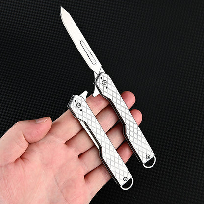 MASALONG MA-TY-052 Cuchillo de arte de 60 hojas, cuchilla para cortar papel, cuchillo plegable de acero inoxidable afilado, cuchilla reemplazable, llavero portátil, cuchillo de desempaquetado