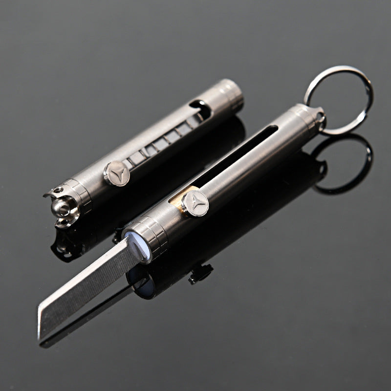 MASALONG MA-TY-058 Mini cuchillo llavero de titanio puro con alta dureza, herramienta de autodefensa afilada, cuchillo de fruta, cuchillo de entrega exprés portátil y fácil de desmontar
