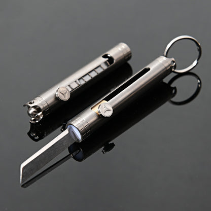 MASALONG MA-TY-058 Mini cuchillo llavero de titanio puro con alta dureza, herramienta de autodefensa afilada, cuchillo de fruta, cuchillo de entrega exprés portátil y fácil de desmontar