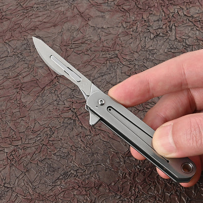 MASALONG MA-TY-020 Aço inoxidável Faca de arte de abertura rápida Mini chaveiro dobrável Lâmina pequena Faca de papel de corte afiada Faca de abertura expressa portátil