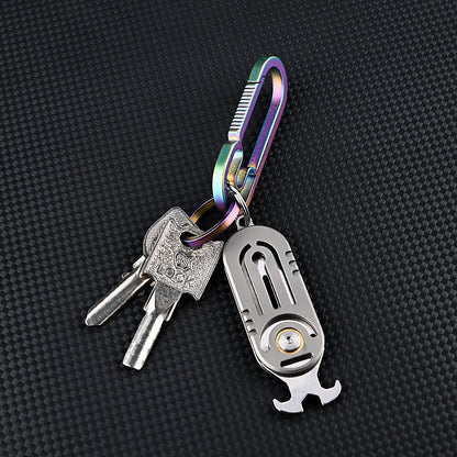 MASALONG MA-TY-064 Cuchillo pequeño multifuncional de aleación de titanio con borde afilado y acero D2 de alta dureza, llavero portátil, desempaquetado, cuchillo pequeño, cuchillo de autodefensa