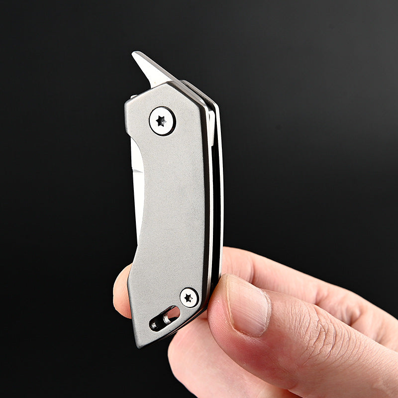 MASALONG MA-TY-054 Cuchillo plegable de aleación de titanio, cuchillo para exteriores afilado y portátil, abridor de botellas multifuncional de autodefensa, llavero portátil, cuchillo de desempaquetado