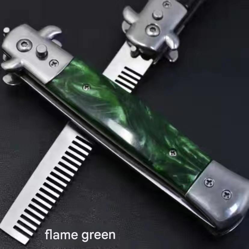 MASALONG Spring Assisted Folding Pocket Comb - Stainless Steel Styling Tool