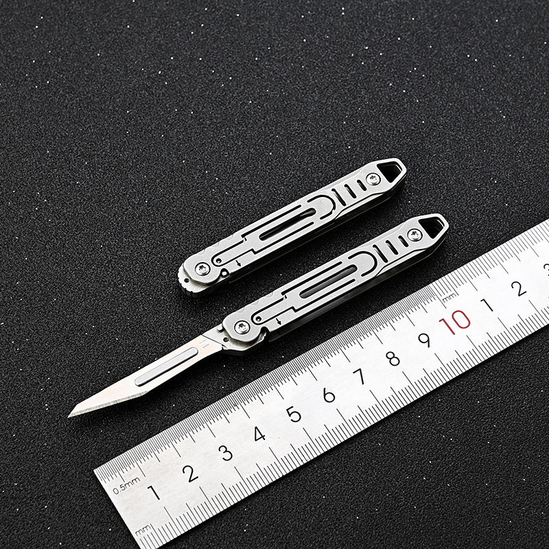 MASALONG MA-TY-011 Cuchillo de arte de acero inoxidable Cuchillo plegable pequeño de apertura rápida Cuchillo de papel de corte afilado Llavero portátil Cuchillo exprés de caja abierta portátil