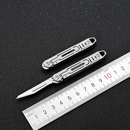 MASALONG MA-TY-011 Cuchillo de arte de acero inoxidable Cuchillo plegable pequeño de apertura rápida Cuchillo de papel de corte afilado Llavero portátil Cuchillo exprés de caja abierta portátil