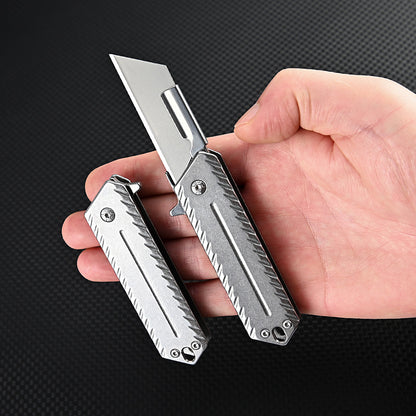 MASALONG MA-TY-032 Stainless steel heavy-duty art knife, quick opening paper knife, trapezoidal blade, replaceable unboxing knife, carpet wallpaper knife