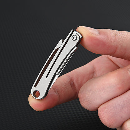 MASALONG MA-TY-012 Mini cuchillo plegable de aleación de titanio, cuchillo afilado para cortar papel artístico, hoja reemplazable, desempaquetado y desempaquetado portátil, cuchillo llavero de entrega exprés