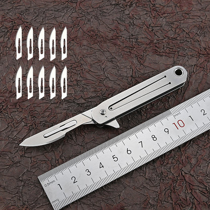 MASALONG MA-TY-020 Aço inoxidável Faca de arte de abertura rápida Mini chaveiro dobrável Lâmina pequena Faca de papel de corte afiada Faca de abertura expressa portátil