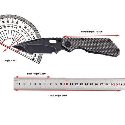 MASALONG D2 Steel Folding EDC Utility Knife - Titanium Handle Outdoor Tool Kni-fd-019