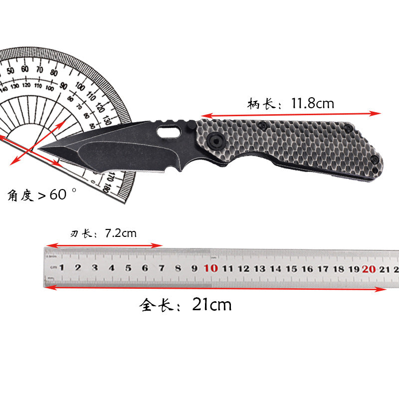 MASALONG D2 Steel Folding EDC Utility Knife - Titanium Handle Outdoor Tool Kni-fd-019