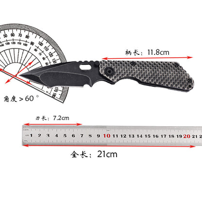 MASALONG D2 Steel Folding EDC Utility Knife - Titanium Handle Outdoor Tool Kni-fd-019