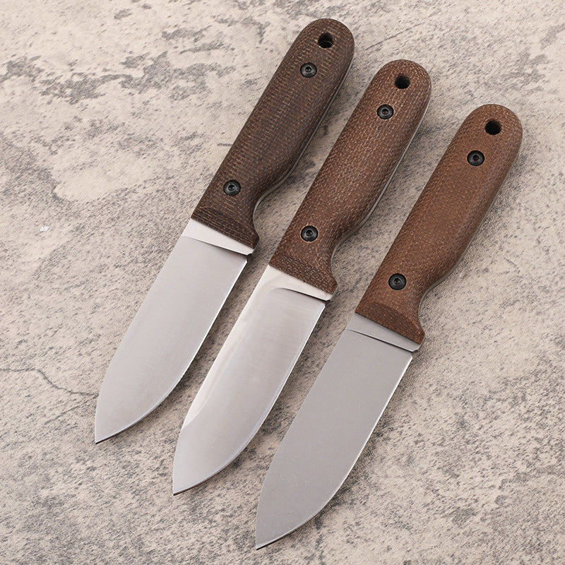 MASALONG DC53 Fixed Blade Outdoor Utility Knife - Linen Handle EDC KNI-FD-017