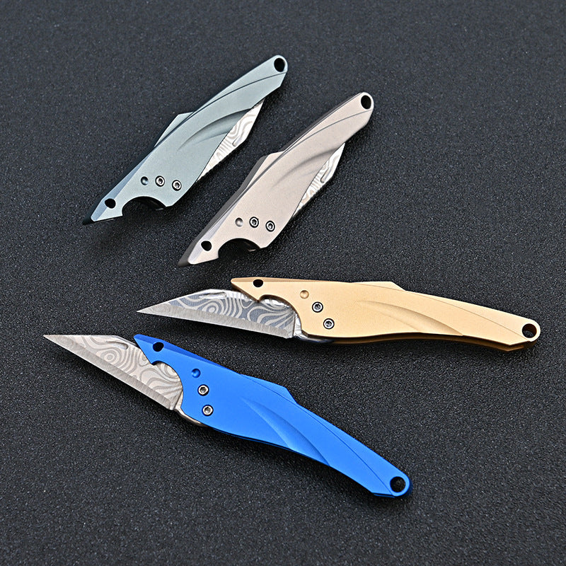 MASALONG MA-TY-070 Cuchillo Blue Fin original, mini cuchillo afilado con llavero, cuchillo portátil para abrir cajas exprés sin embalaje, cuchillo portátil de autodefensa para frutas