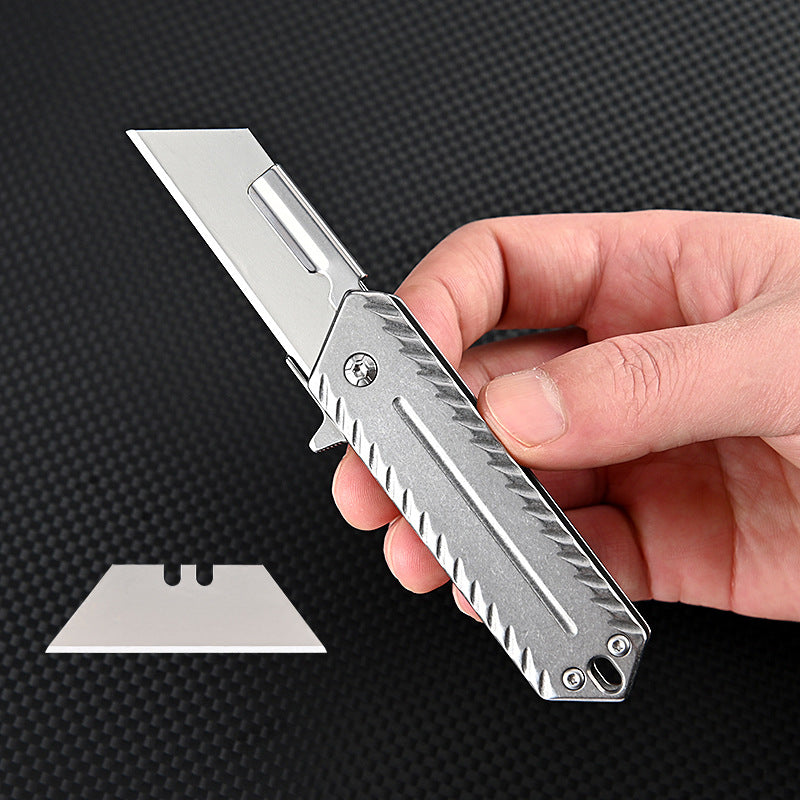 MASALONG MA-TY-032 Stainless steel heavy-duty art knife, quick opening paper knife, trapezoidal blade, replaceable unboxing knife, carpet wallpaper knife