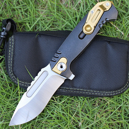 MASALONG Titanium 10Cr15CoMoV Folding Knife - EDC Camping Utility KNI-FD-001