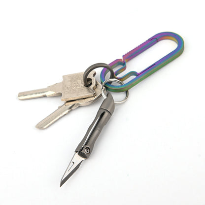 MASALONG MA-TY-060 Cuchillo de unión de bambú de aleación de titanio mini cuchillo plegable EDC portátil llavero colgante desmontaje caja exprés apertura cuchillo afilado