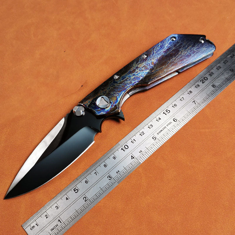 Masalong MH250 High hardness M390 outdoor folding knife, portable camping knife, DLC titanium burning process
