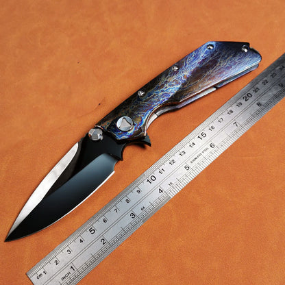 Masalong MH250 High hardness M390 outdoor folding knife, portable camping knife, DLC titanium burning process