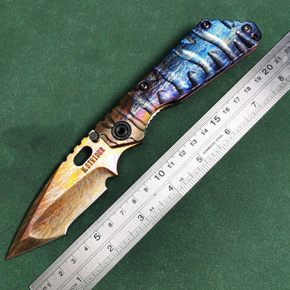 Masalong MH261 Vanguard Storm Pattern M390 Powder Steel Outdoor Portable Small Folding Knife High end Collection