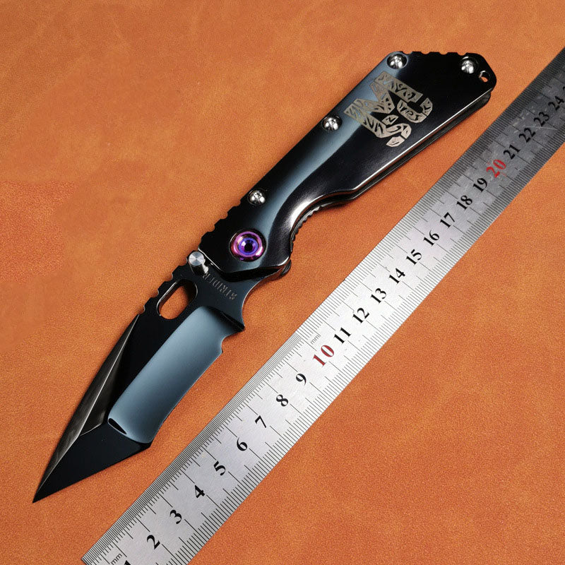 Masalong MH382-DLC Tank Titanium Alloy Folding Knife High Hardness Camping Survival Portable Multi purpose Full Mirror