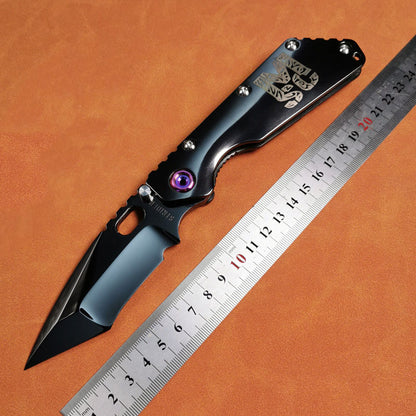 Masalong MH382-DLC Tank Titanium Alloy Folding Knife High Hardness Camping Survival Portable Multi purpose Full Mirror