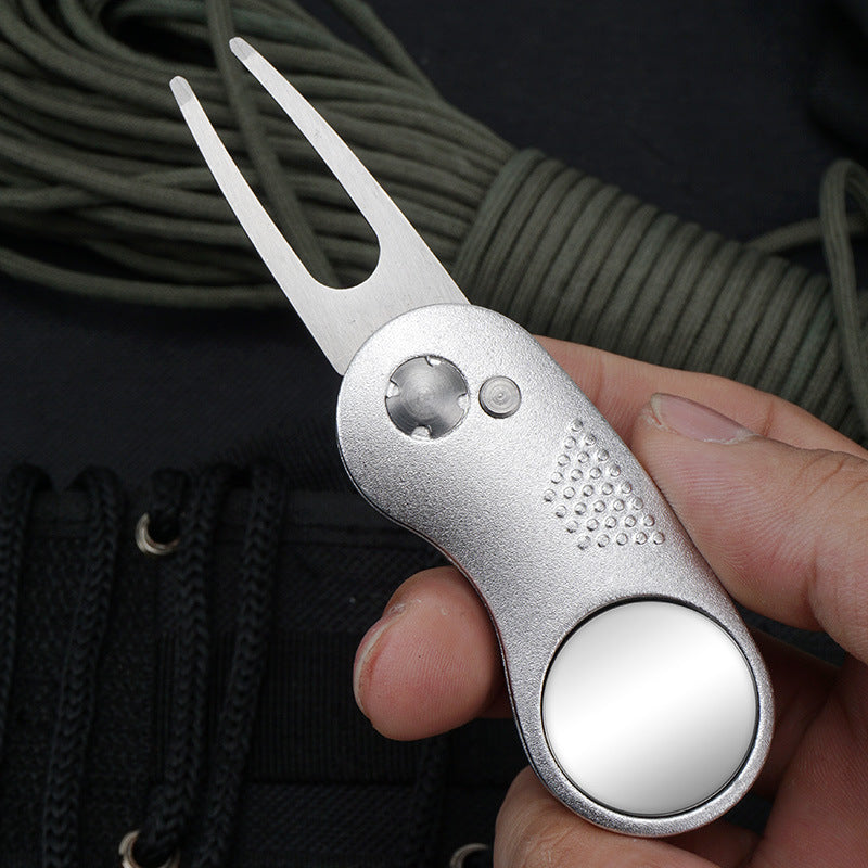 MASALONG Folding Golf Divot Tool - Spring-Assisted Lawn Repair Fork