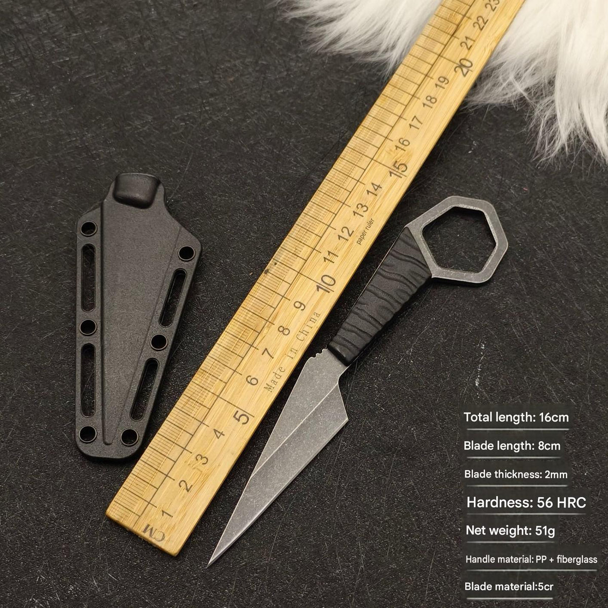MASALONG Mini Karambit Fixed Blade Neck Knife - EDC Outdoor Utility