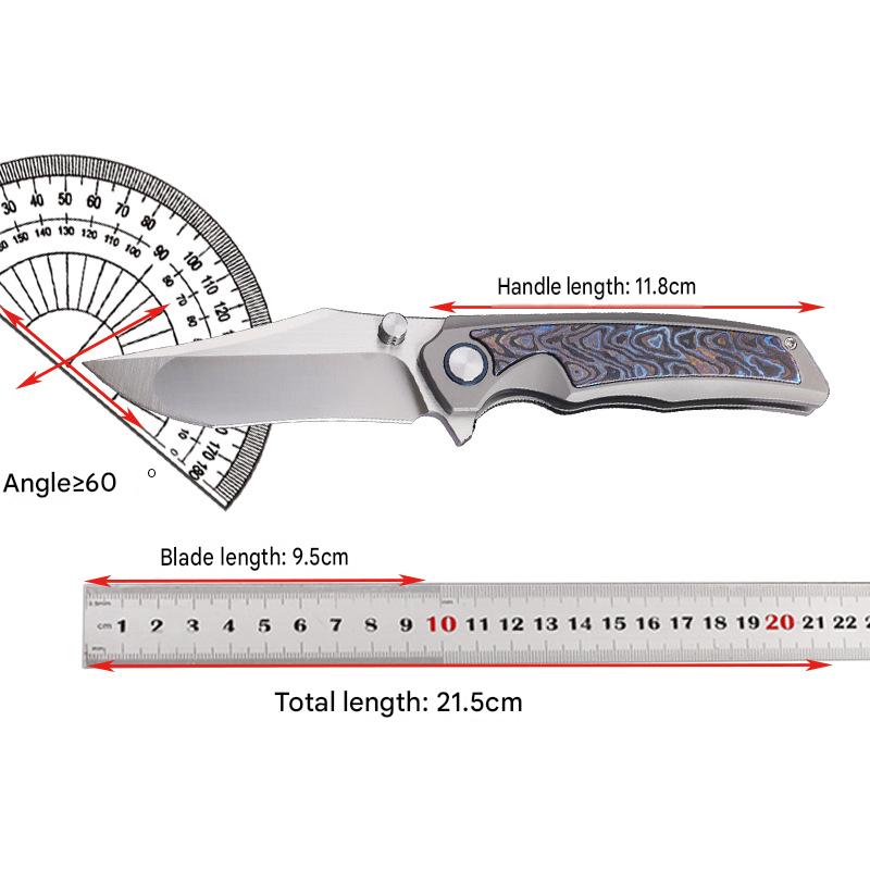 MASALONG VG10 Steel Folding Knife - TC4 Titanium Timascus/Zirconium EDC