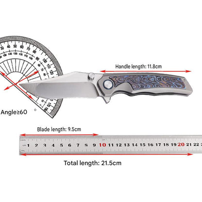 MASALONG VG10 Steel Folding Knife - TC4 Titanium Timascus/Zirconium EDC