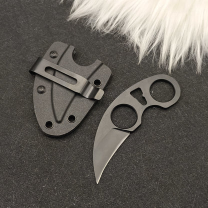MASALONG Compact 5Cr Stainless Steel Outdoor Utility Knife - Finger Loop EDC