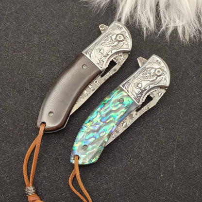 MASALONG Damascus Steel Folding Pocket Knife - High Hardness EDC Utility