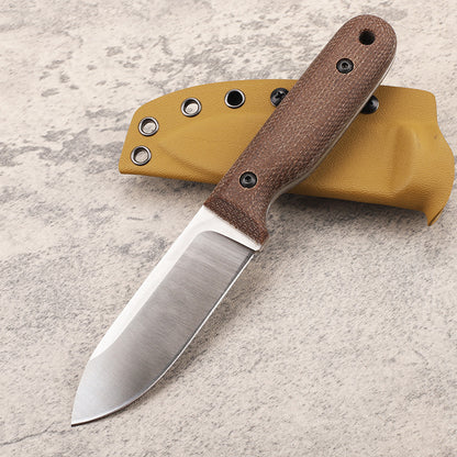 MASALONG DC53 Fixed Blade Outdoor Utility Knife - Linen Handle EDC KNI-FD-017