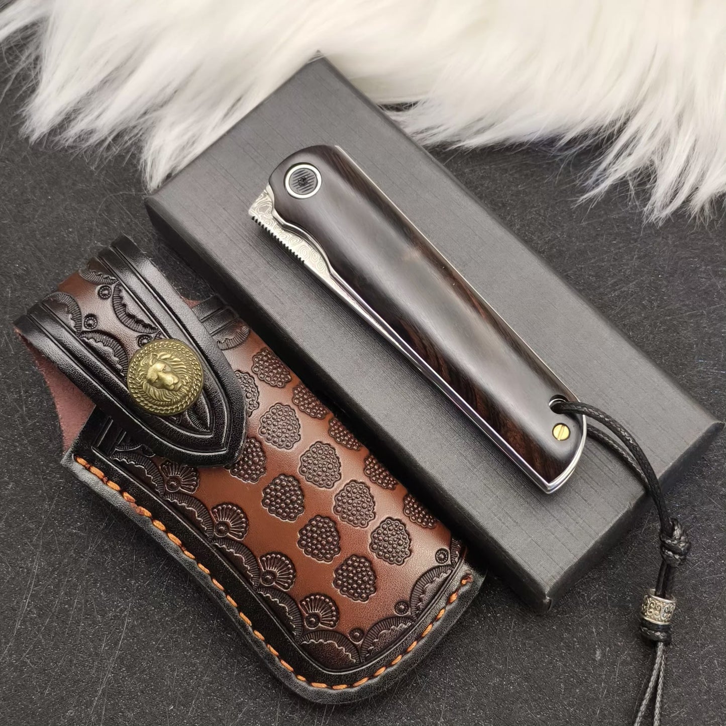 MASALONG Damascus VG10 Folding Knife - EDC Outdoor Utility & Camping