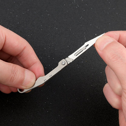 MASALONG MA-TY-028 Cuchillo pequeño Eagle Falcon de aleación de titanio, cuchillo afilado para cortar papel artístico, hoja intercambiable, llavero portátil, cuchillo exprés