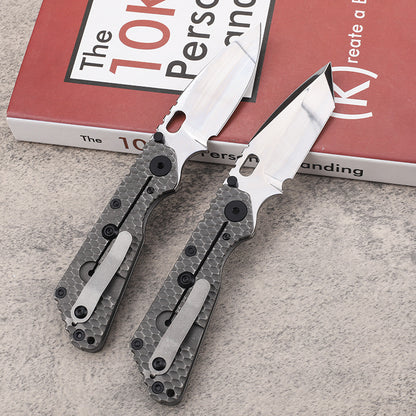 MASALONG D2 Steel Folding EDC Utility Knife - Titanium Handle Outdoor Tool Kni-fd-019