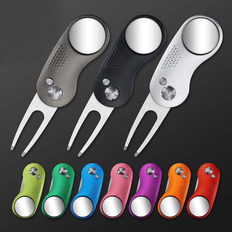 MASALONG Folding Golf Divot Tool - Spring-Assisted Lawn Repair Fork