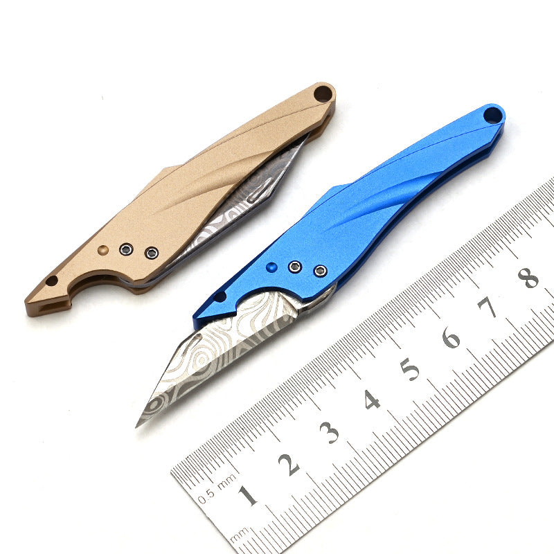 MASALONG MA-TY-070 Cuchillo Blue Fin original, mini cuchillo afilado con llavero, cuchillo portátil para abrir cajas exprés sin embalaje, cuchillo portátil de autodefensa para frutas