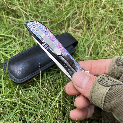 MASALONG D2 Blade Titanium Handle Mini Folding Knife - EDC Utility Tool
