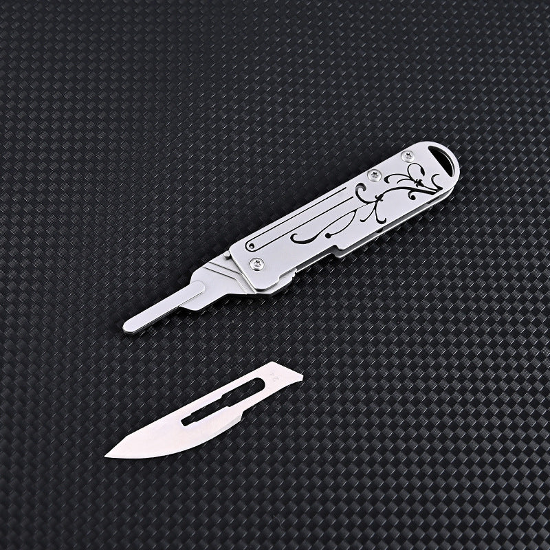 MASALONG MA-TY-025 Faca de arte de aço inoxidável estilo chinês para orquídea, faca de papel afiada para corte, chaveiro portátil, desempacotamento e desembalagem, faca de entrega expressa