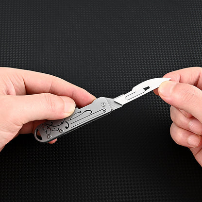 MASALONG MA-TY-025 Faca de arte de aço inoxidável estilo chinês para orquídea, faca de papel afiada para corte, chaveiro portátil, desempacotamento e desembalagem, faca de entrega expressa