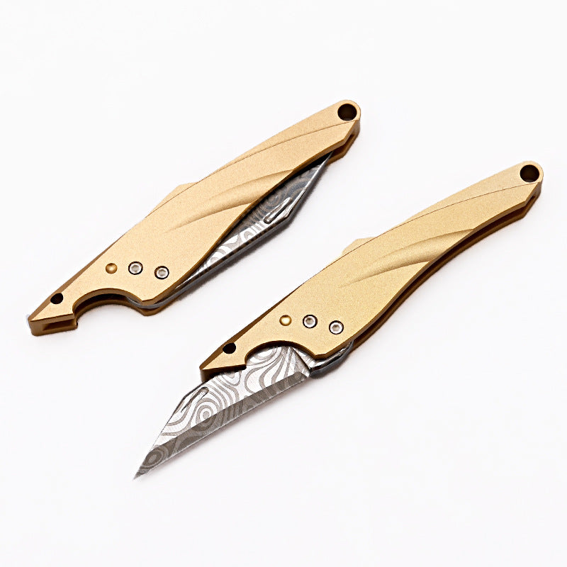 MASALONG MA-TY-070 Cuchillo Blue Fin original, mini cuchillo afilado con llavero, cuchillo portátil para abrir cajas exprés sin embalaje, cuchillo portátil de autodefensa para frutas