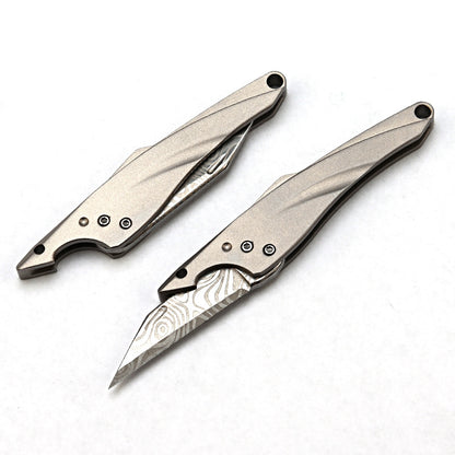 MASALONG MA-TY-070 Cuchillo Blue Fin original, mini cuchillo afilado con llavero, cuchillo portátil para abrir cajas exprés sin embalaje, cuchillo portátil de autodefensa para frutas