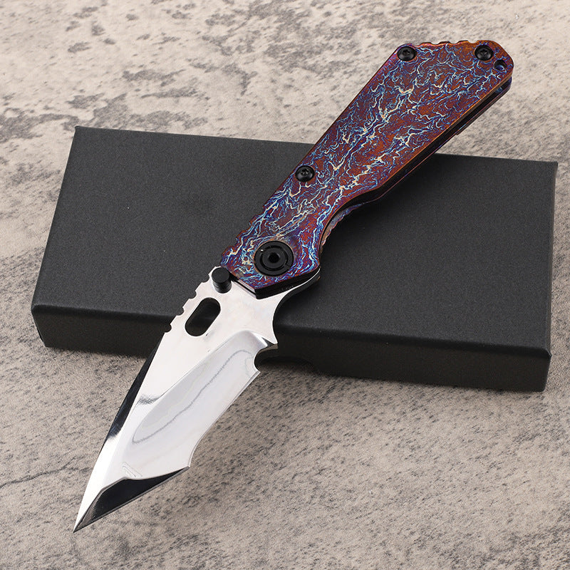 MASALONG 210mm Folding Pocket Knife - Outdoor Camping EDC Utility Tool TC4 Titanium Alloy Handle