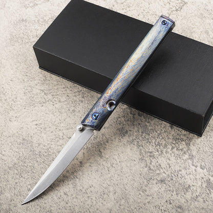 MASALONG Colorful Lightning Titanium EDC Folding Pen Knife - Outdoor Utility