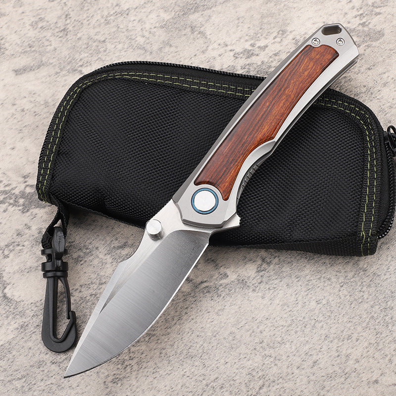 MASALONG VG10 Folding Pocket Knife - Titanium & Ironwood EDC Utility KNI-FD-018